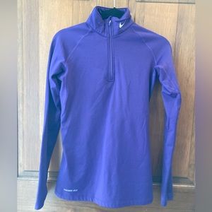EUC Nike Therma fit l/s quarter zip running top S purple